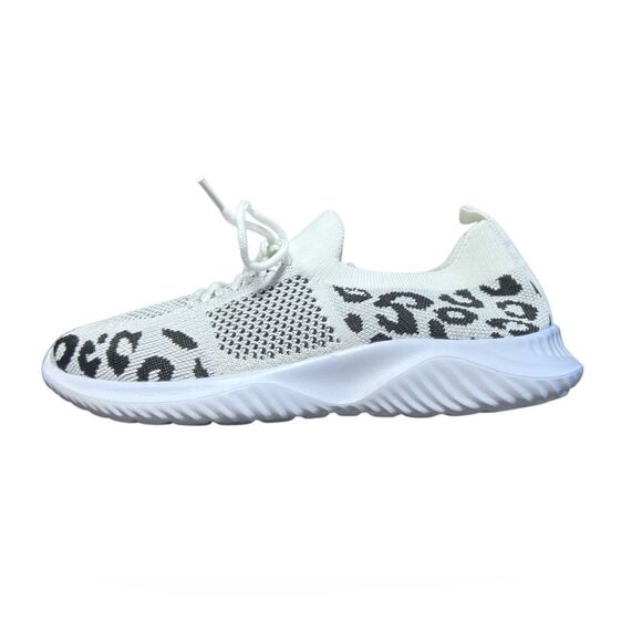 Slip on breathable mesh White Leopard Print Sneakers Women’s Size US 8 (… - Picture 4 of 16